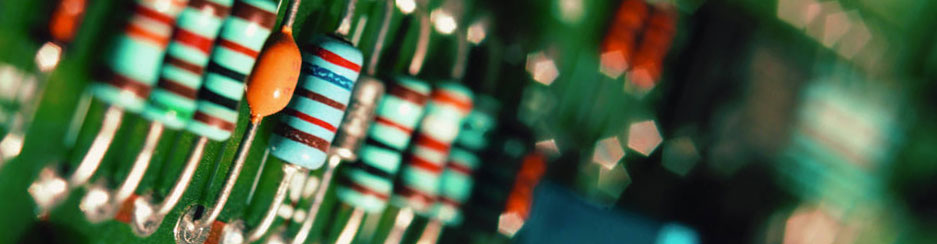 Macro photograph of electronic resistors